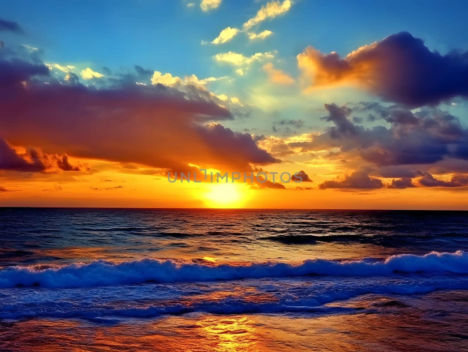 Sunset Ocean Sunrise Horizon Sunlight Water waves