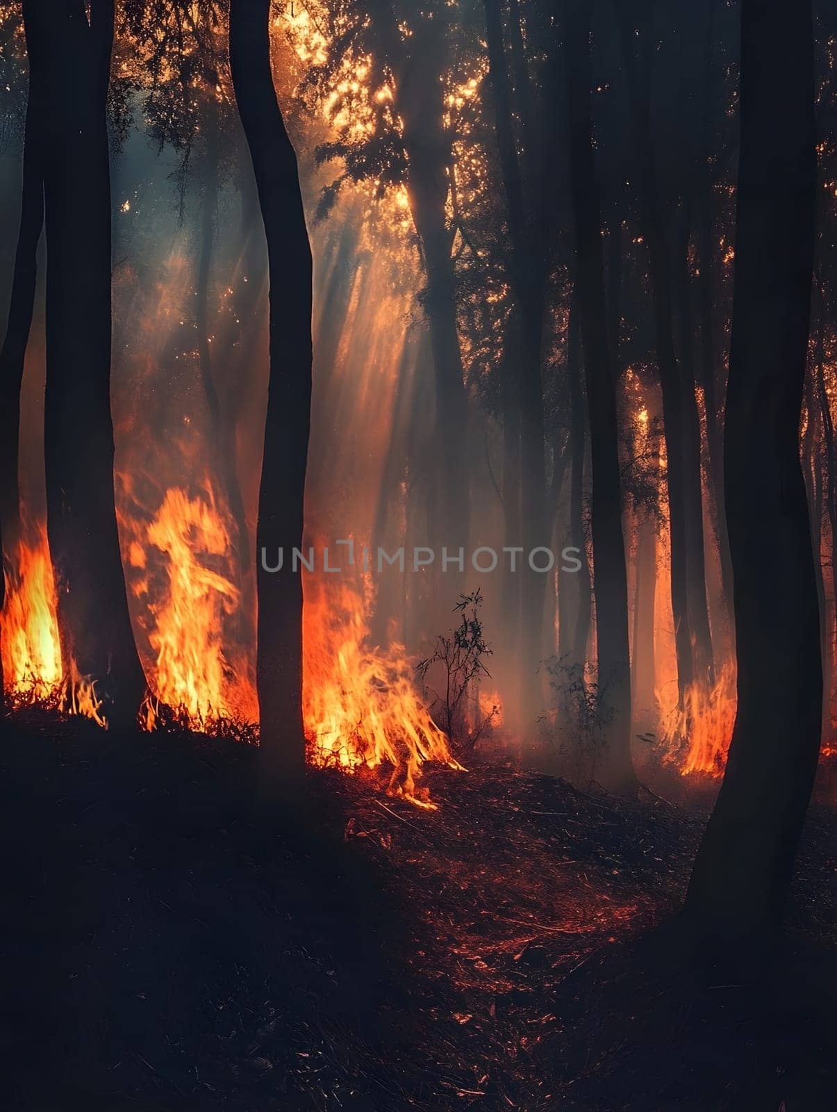 Forest wildfire Burning Burn Trees Flame Emergency