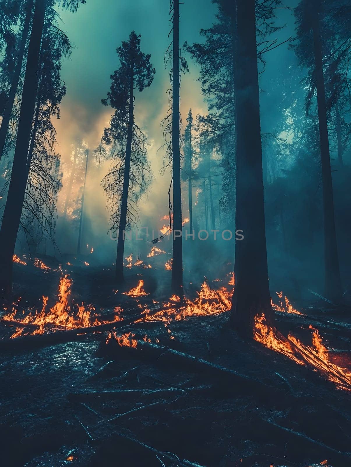 Forest wildfire Burning Burn Trees Flame Emergency