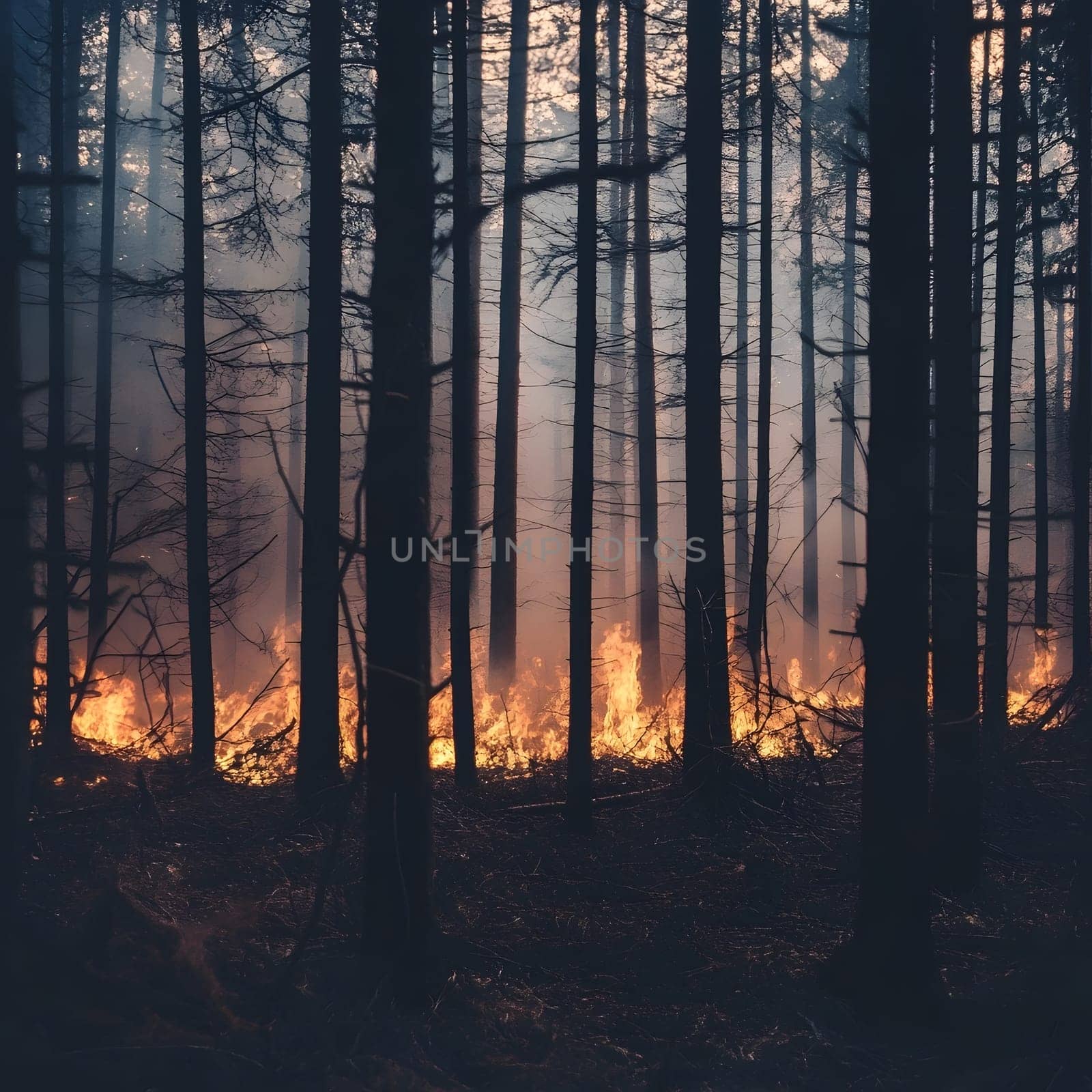 Forest wildfire Burning Burn Trees Flame Emergency