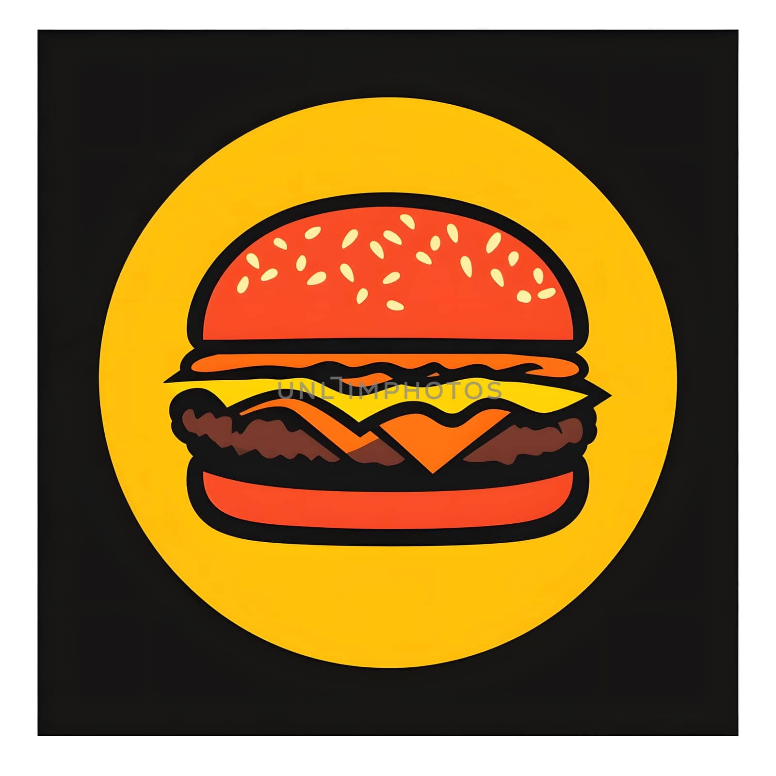 Cheeseburger Fast Food Delicious Tasty Burger Icon Logo Symbol