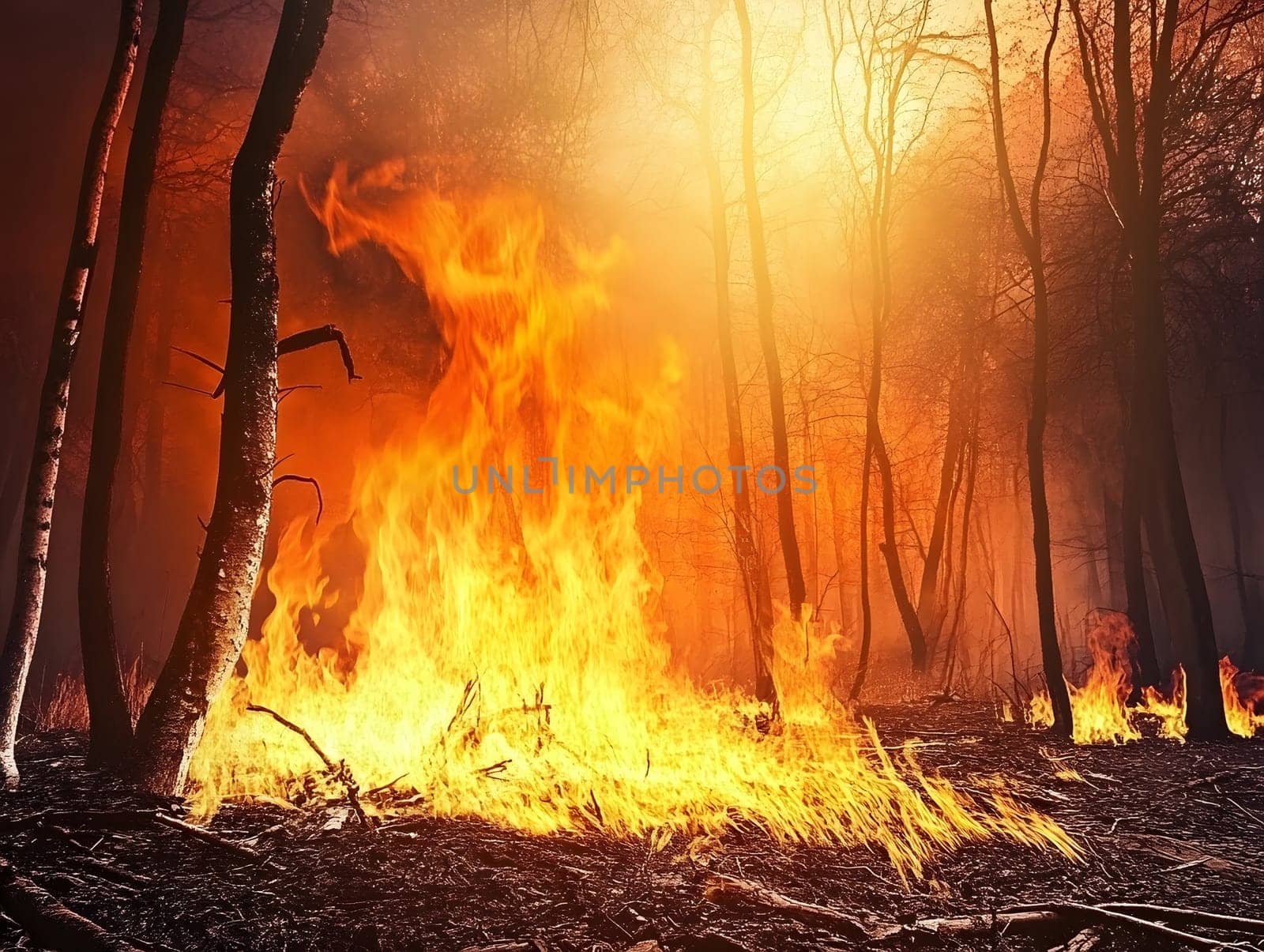 Forest wildfire Burning Burn Trees Flame Emergency