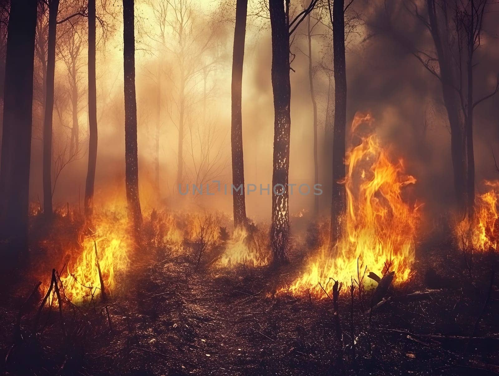Forest wildfire Burning Burn Trees Flame Emergency