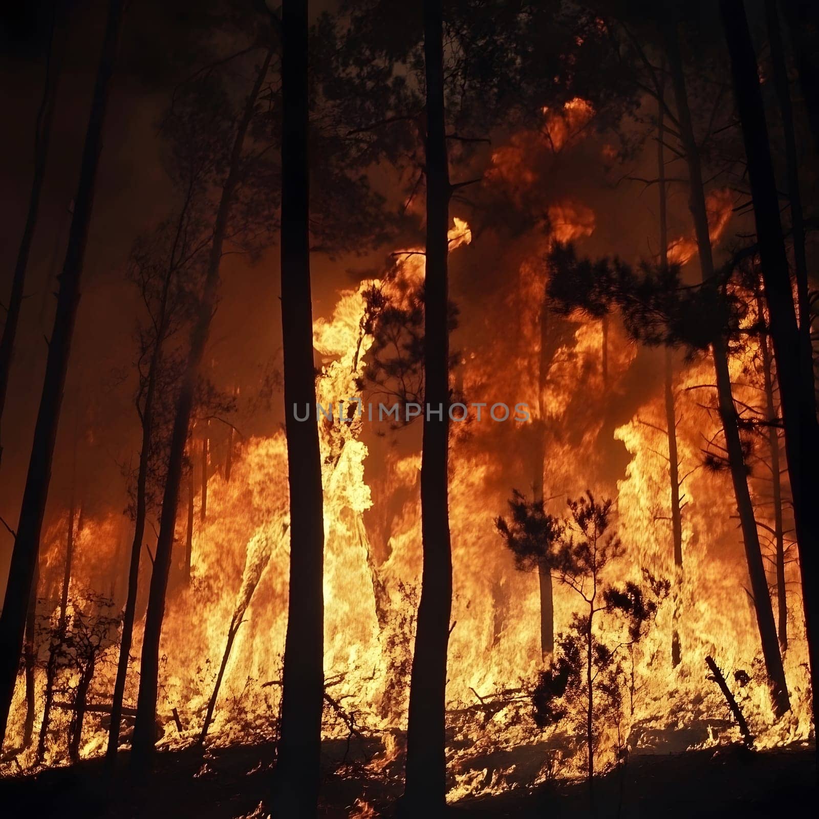 Forest wildfire Burning Burn Trees Flame Emergency