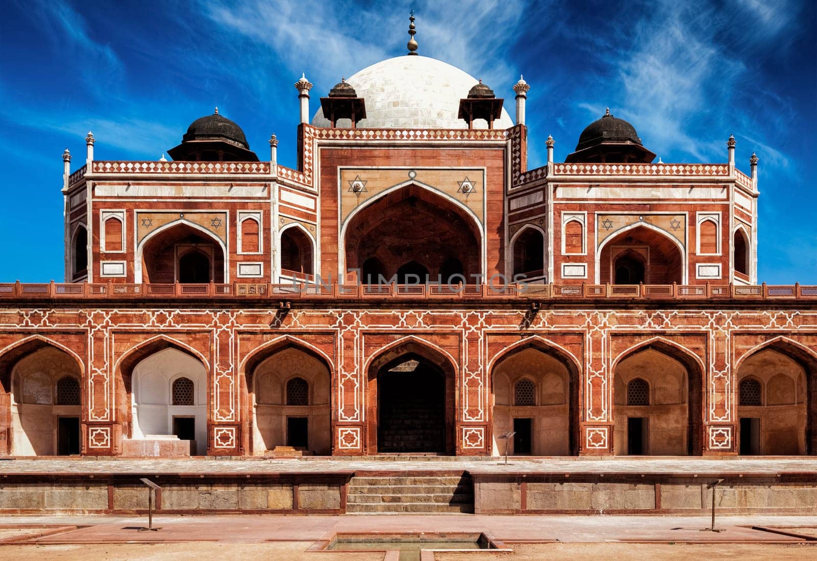 Humayun's Tomb. Delhi, India. UNESCO World Heritage Site. Frontal View