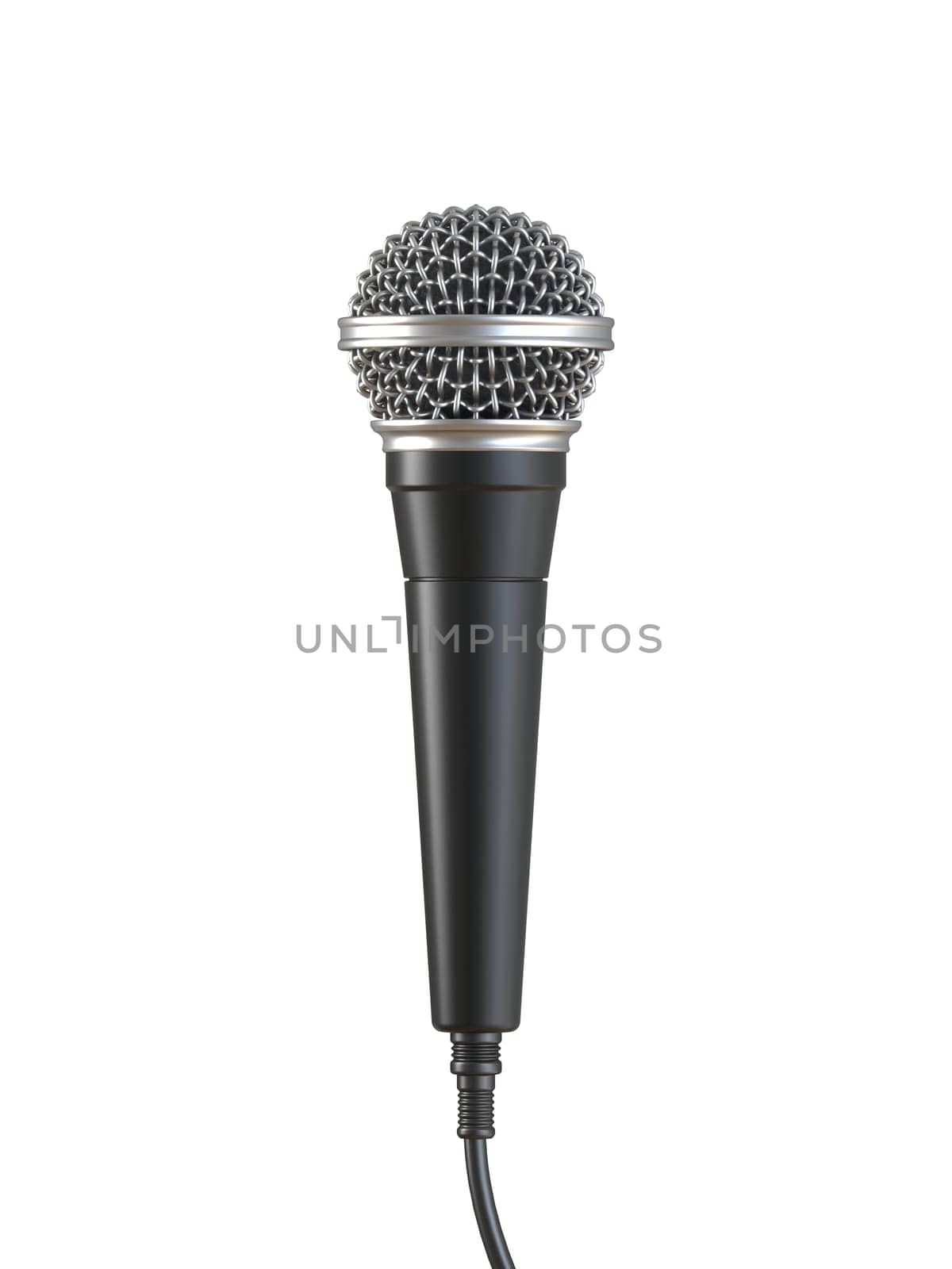 Microphone 3D rendering illustration isolated on white background