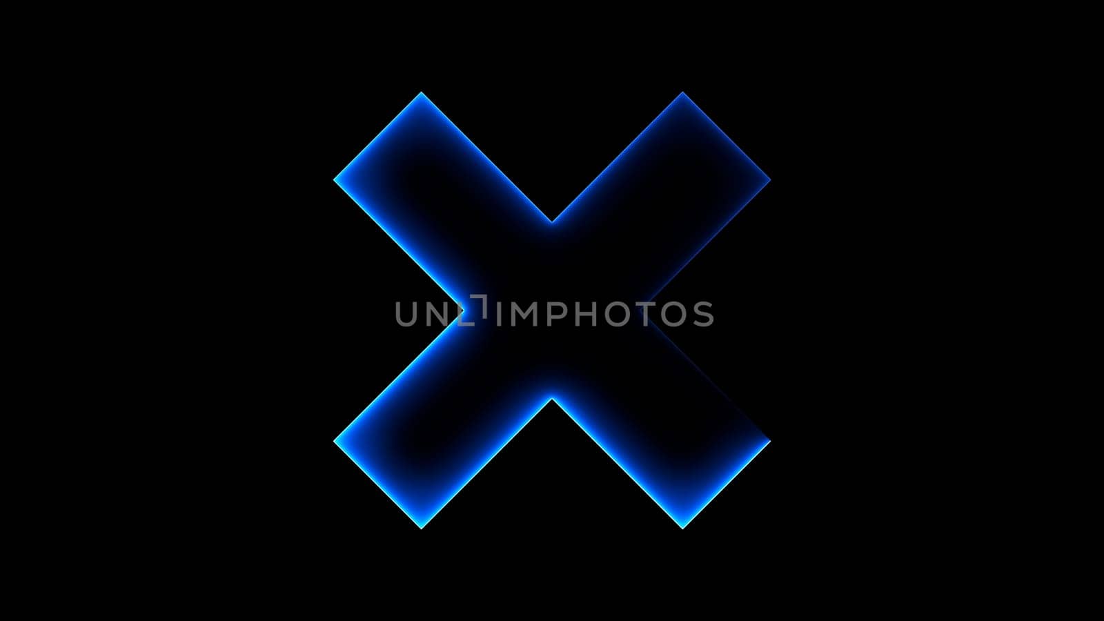 Cross shape or letter X. Computer generated 3d render