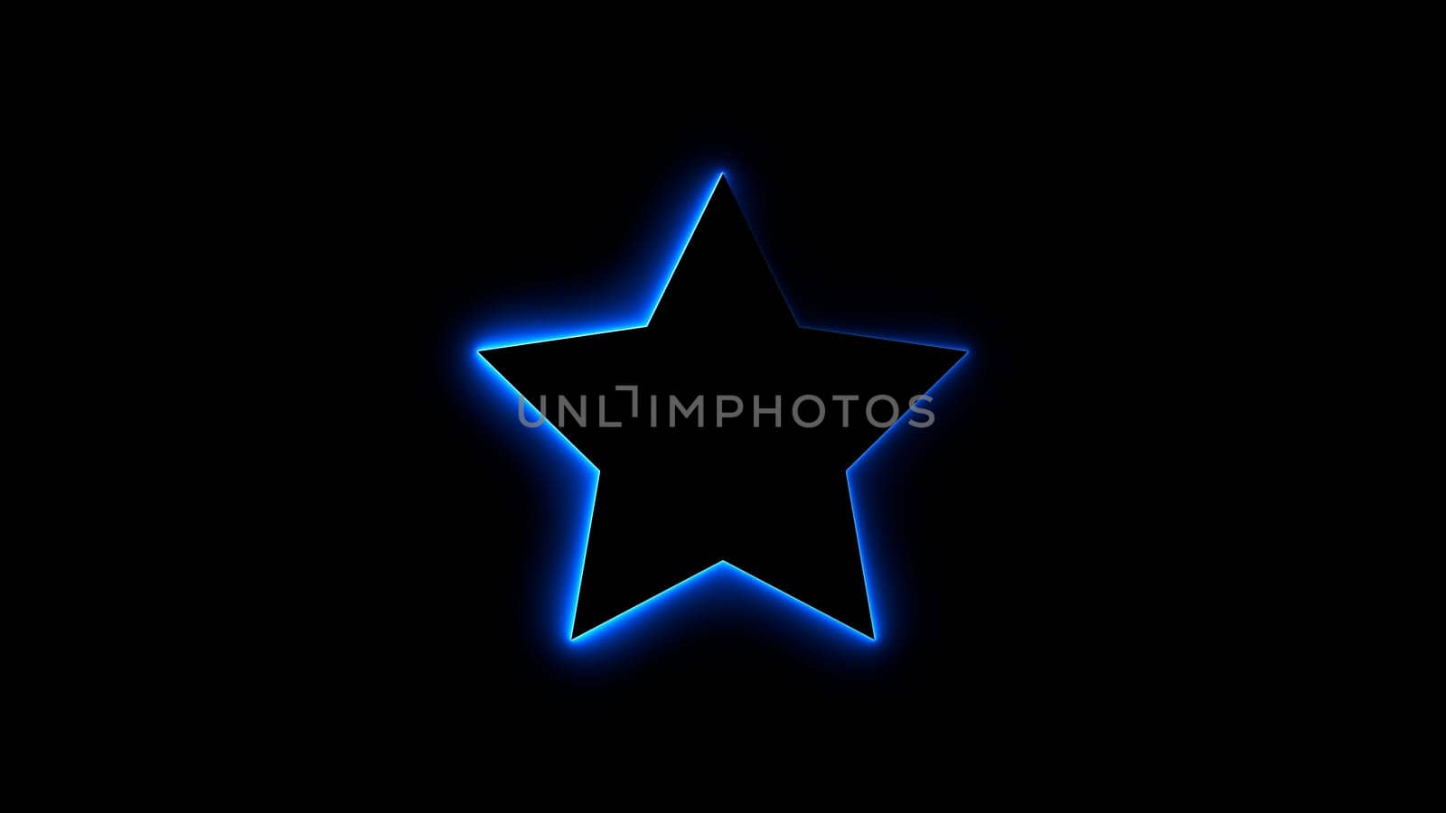 Star neon shape. Computer generated 3d render