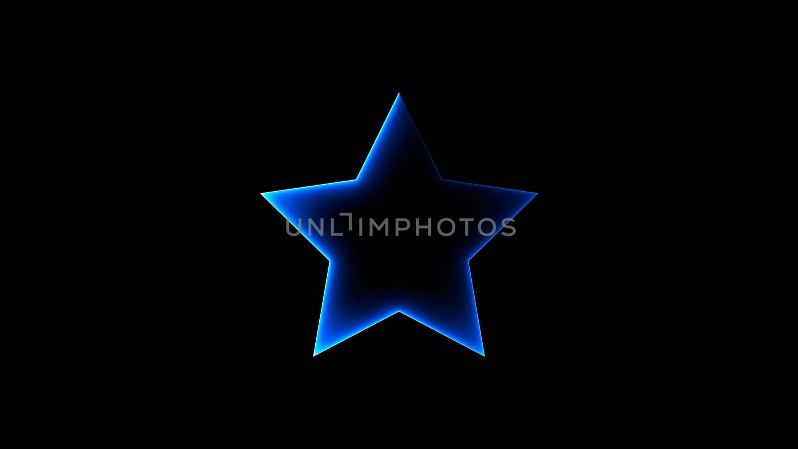 Star neon shape. Computer generated 3d render