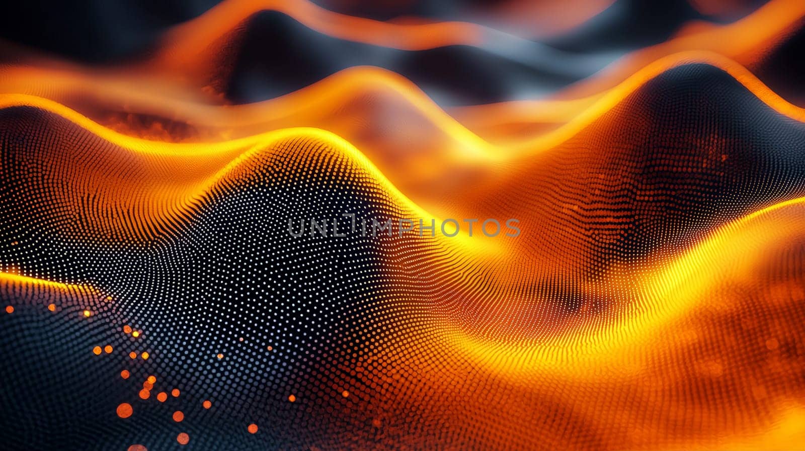 This hyper-detailed 3D rendering features an abstract orange and black grid pattern, presented in high resolution with exceptional contrast and quality. The design captures a sense of depth and precision, making it ideal for modern, tech-focused visual projects.