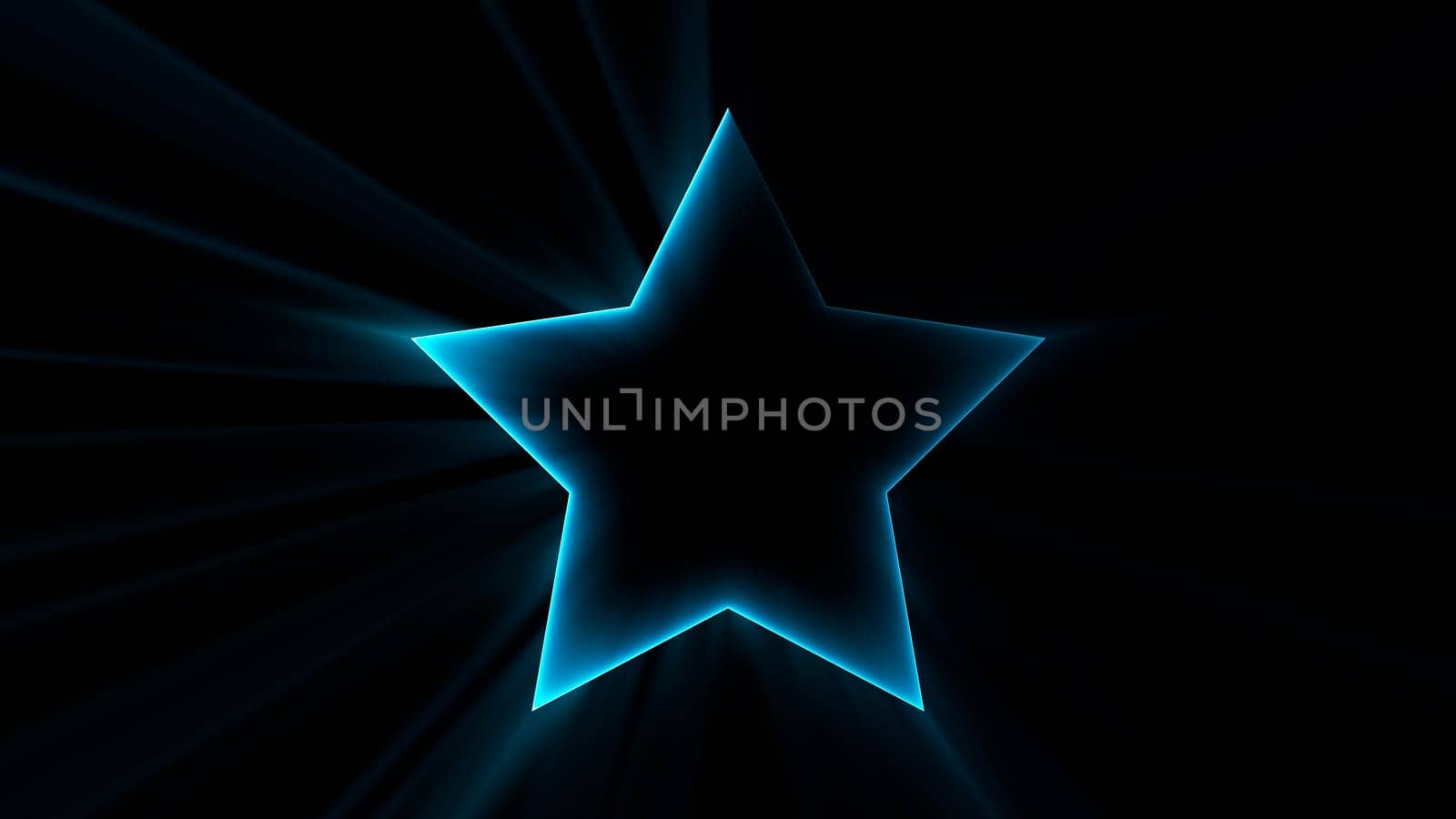 Star neon shape. Computer generated 3d render