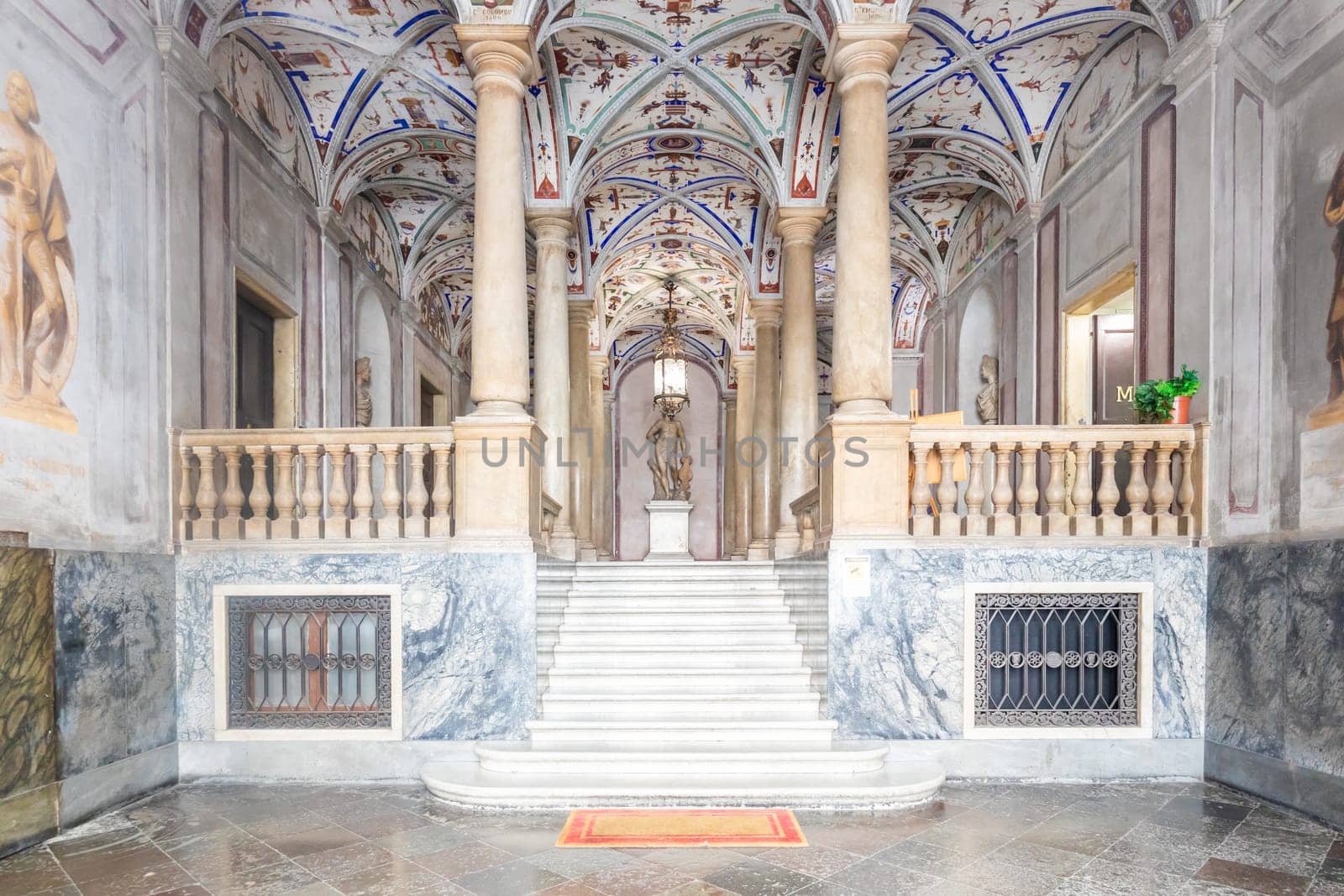 Genoa, Italy - 08 August 2023: interior of Gio Carlo Brignole Palace. Luxury ancient building, ca 1670