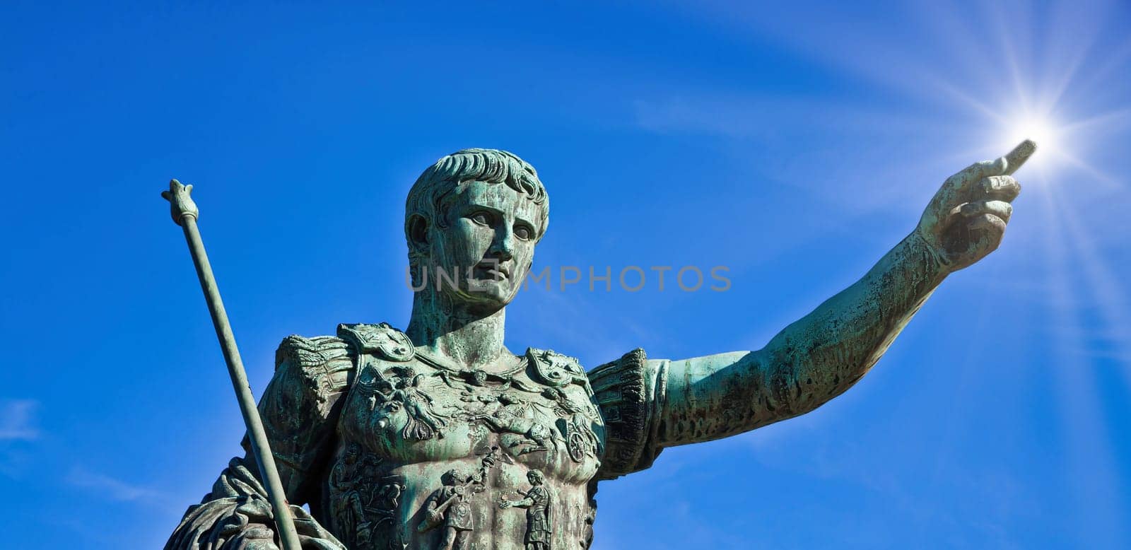 Julius Caesar, ancient statue in Rome, Italy. Concept for leadership, personal growth, personal development, self help