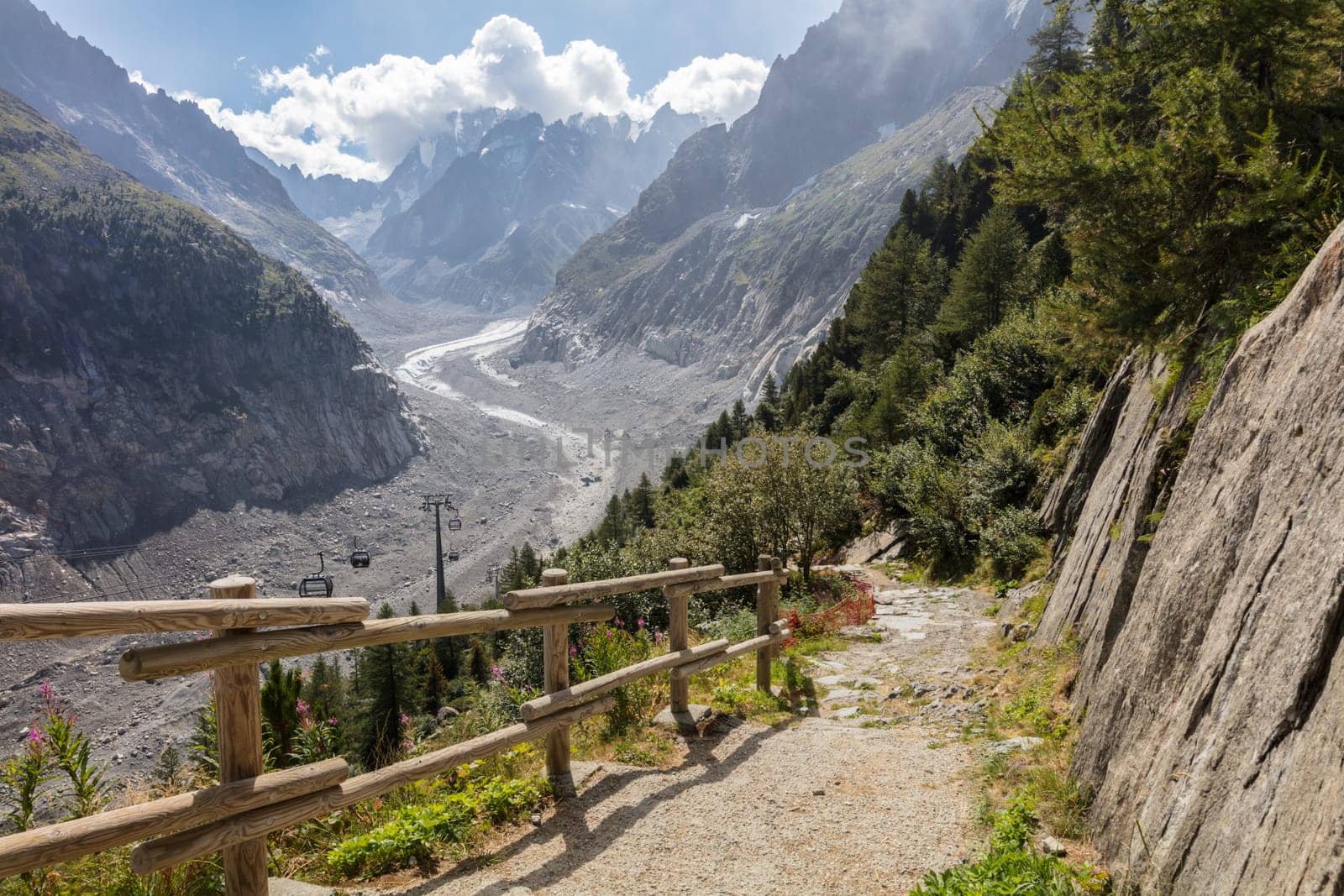 Glacier Mer de Glace in Mont Blanc massif, France
