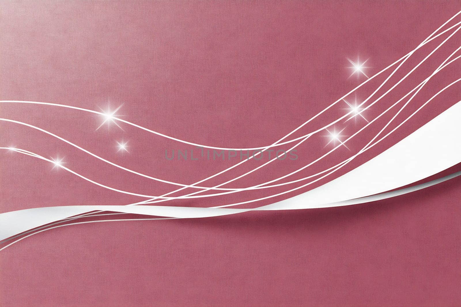 Delicate white lines and sparkles flow gracefully across a soft pink backdrop, creating a stylish and modern aesthetic.
