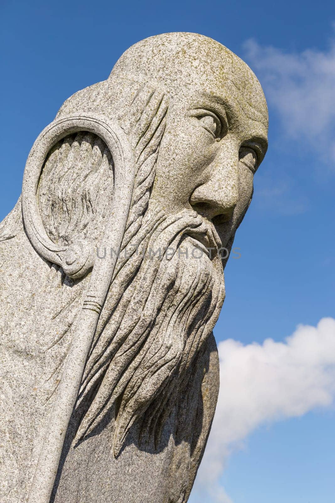 Granite statue of Saint Malo in Brittany's Valley of the Saints by Neutral