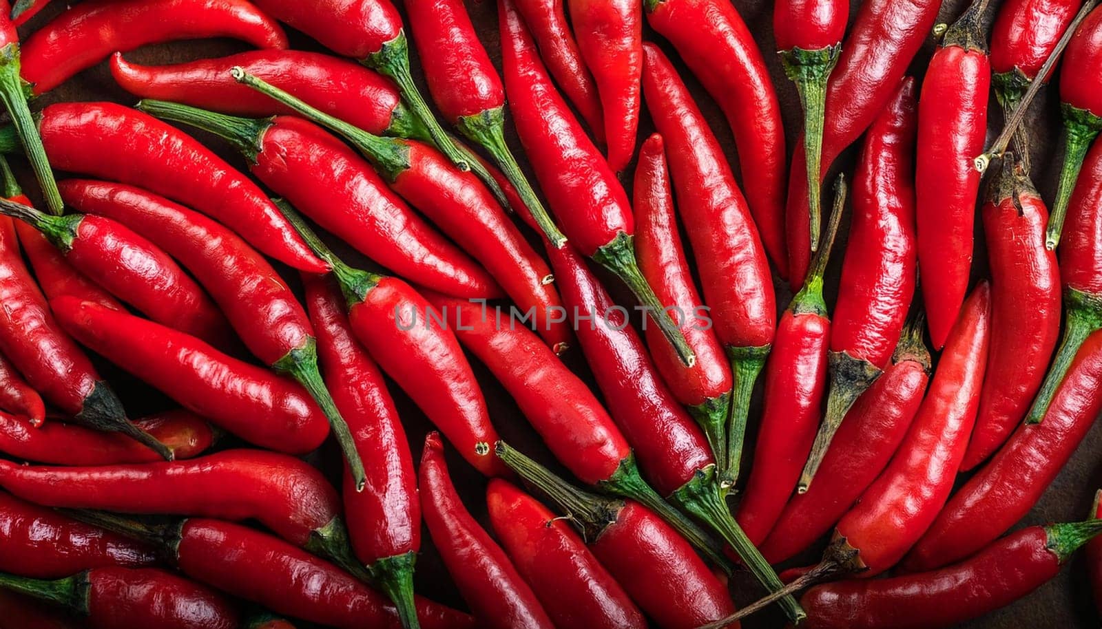 chili peppers vegetables flat view, AI generated image