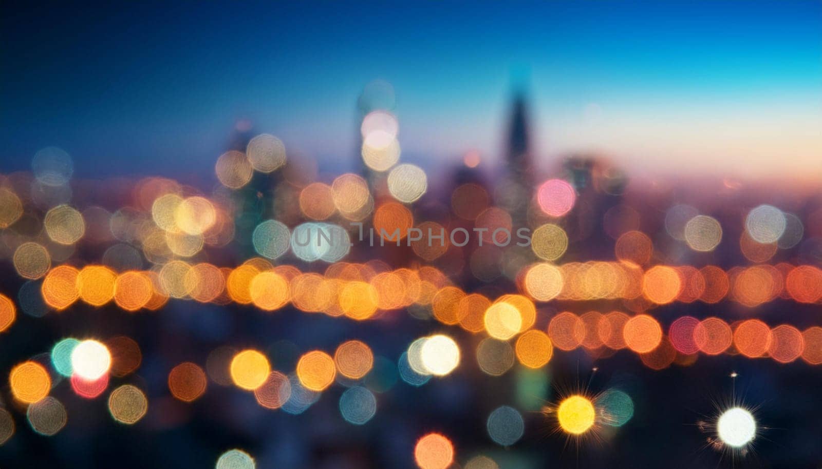 city light bokeh background, AI generated image