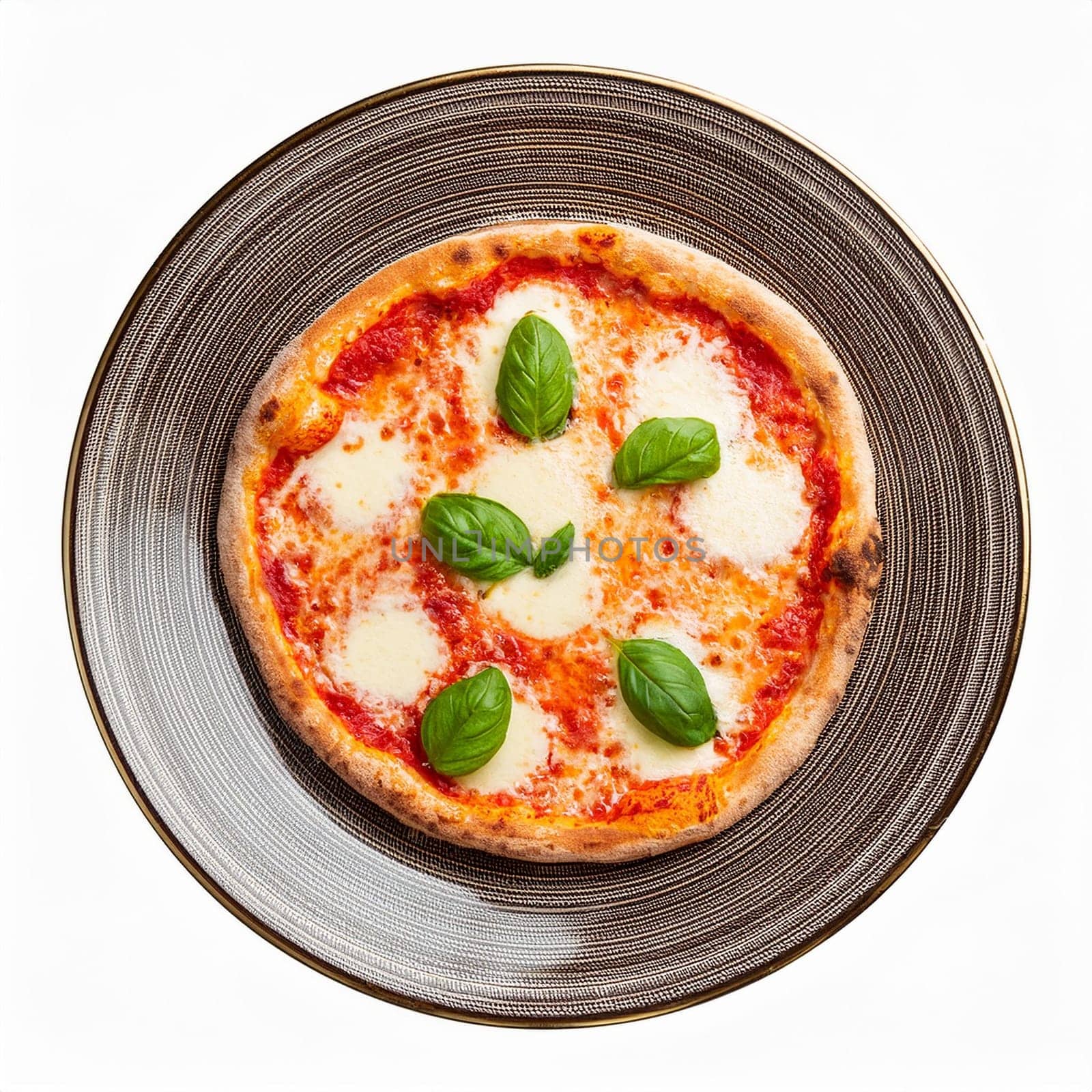 pizza margherita vegetarian food, AI generated image