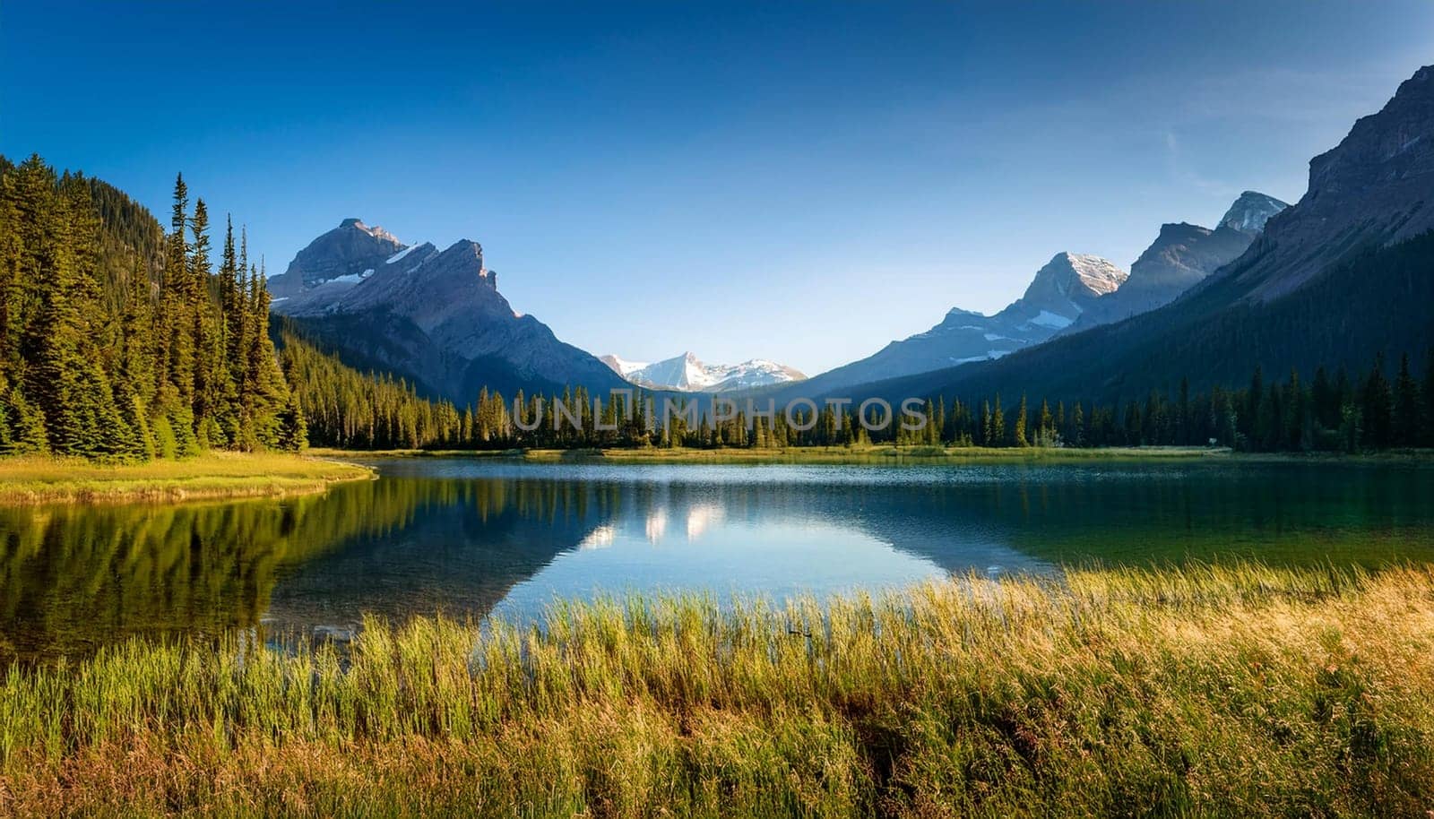 tranquil mountain landscape scenery, AI generated image