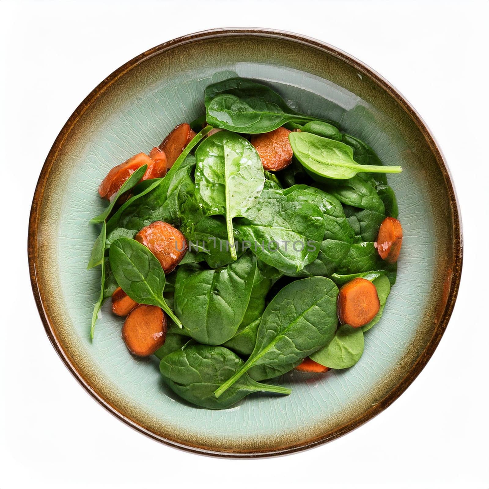 spinachs salad vegetarian food, AI generated image