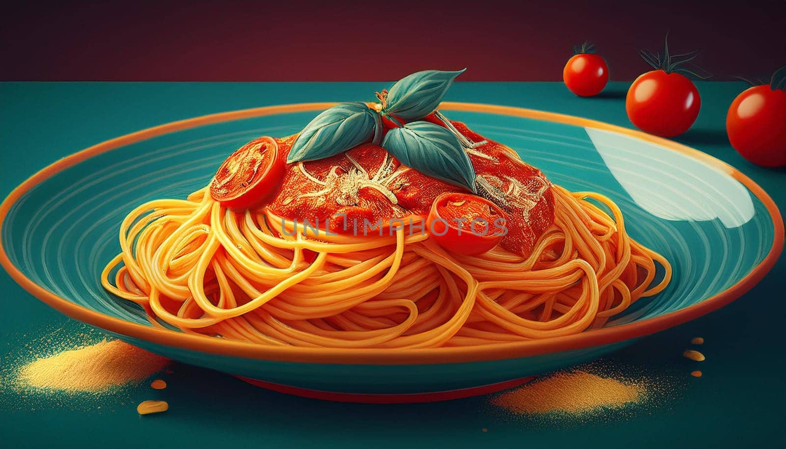 spaghetti al pomodoro pasta, AI generated image