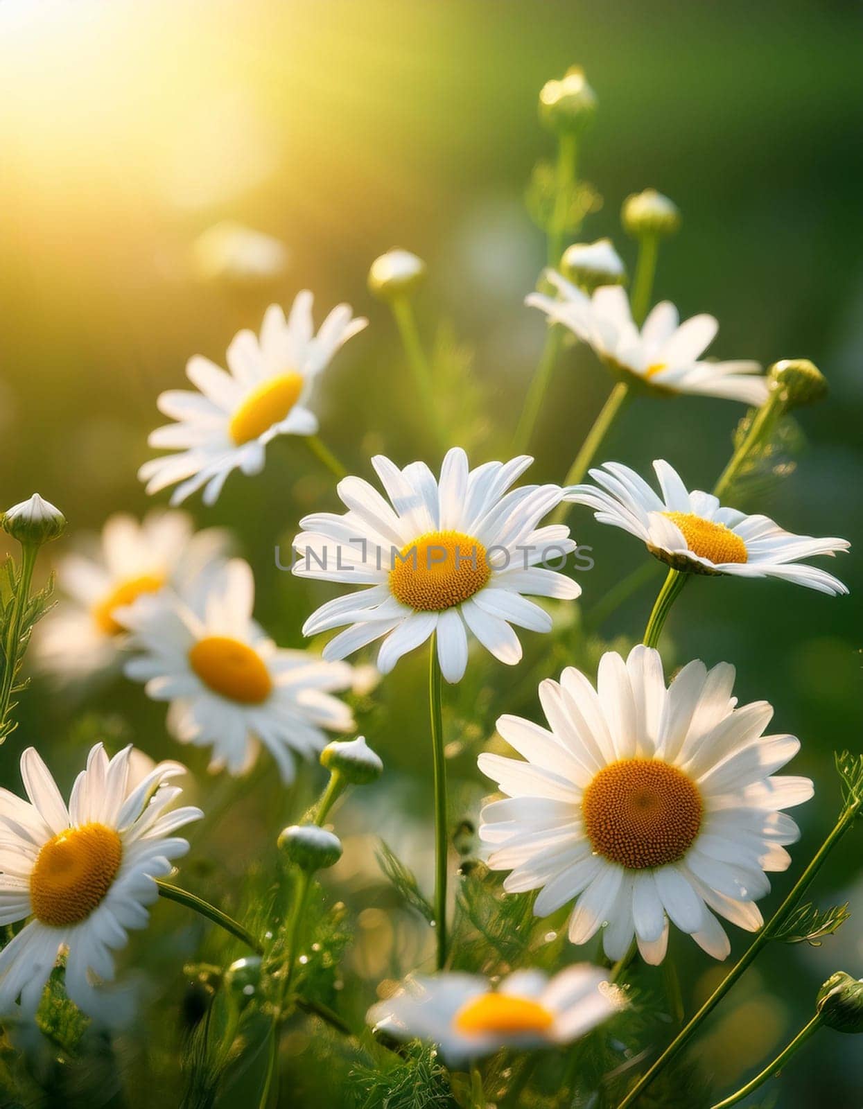 chamomile flowers of Chamaemelum, AI generated image