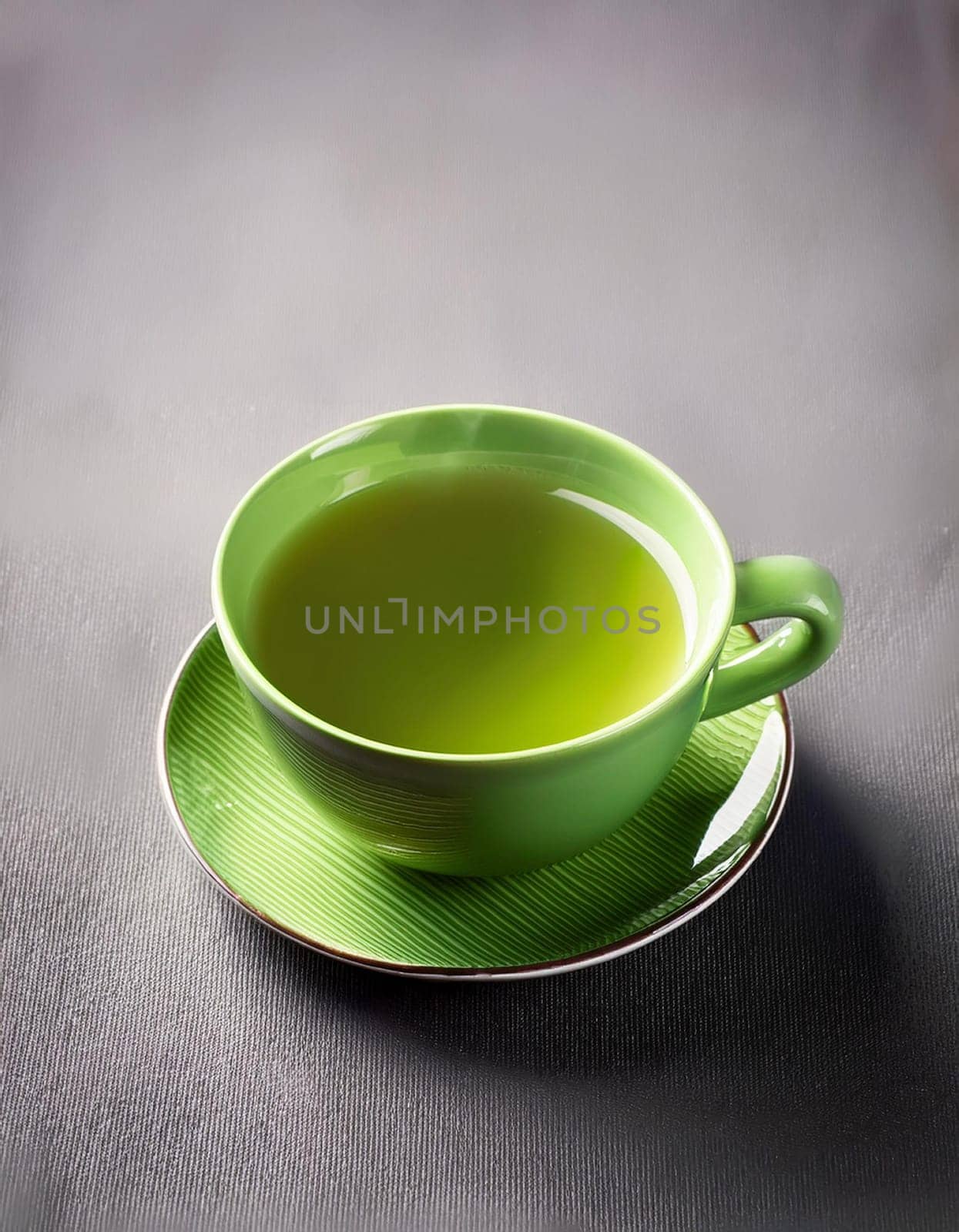 cup of gunpowder green tea, AI generated image