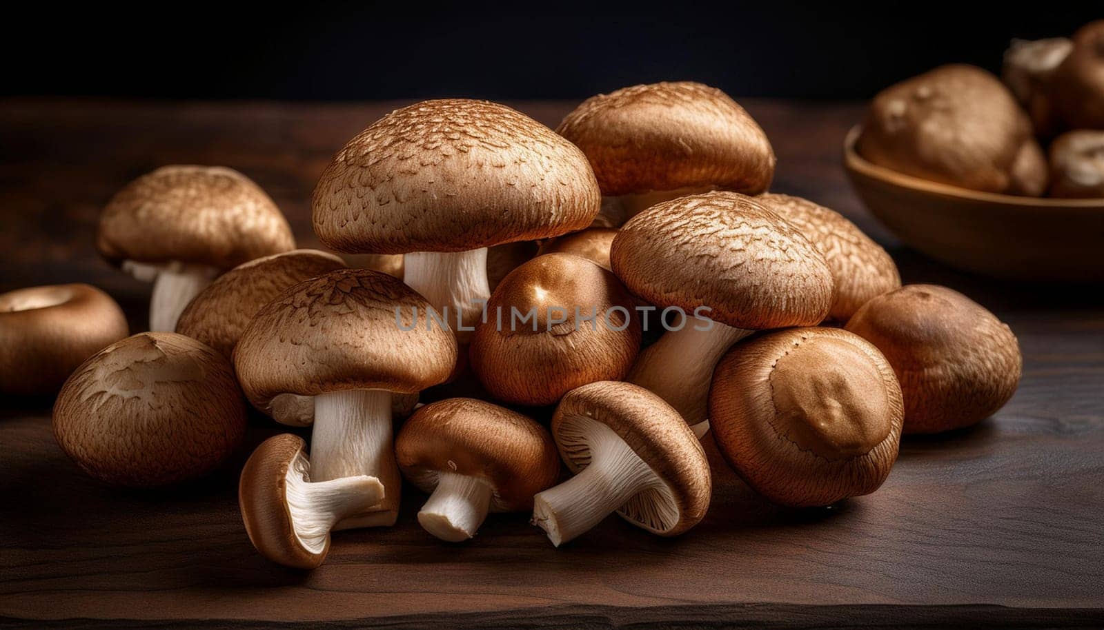 chinese shiitake chinquapin mushrooms, AI generated image