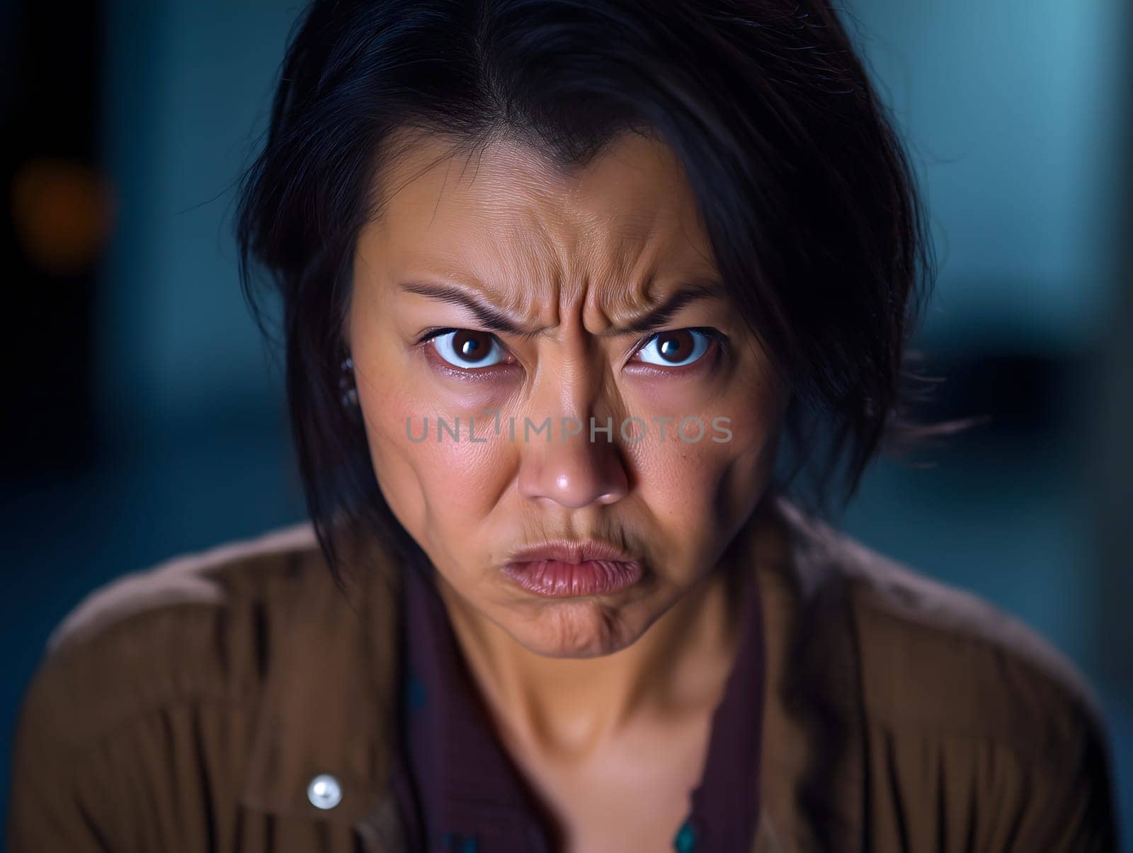 Angry Serious Asian Woman Emotional Lady Portrait