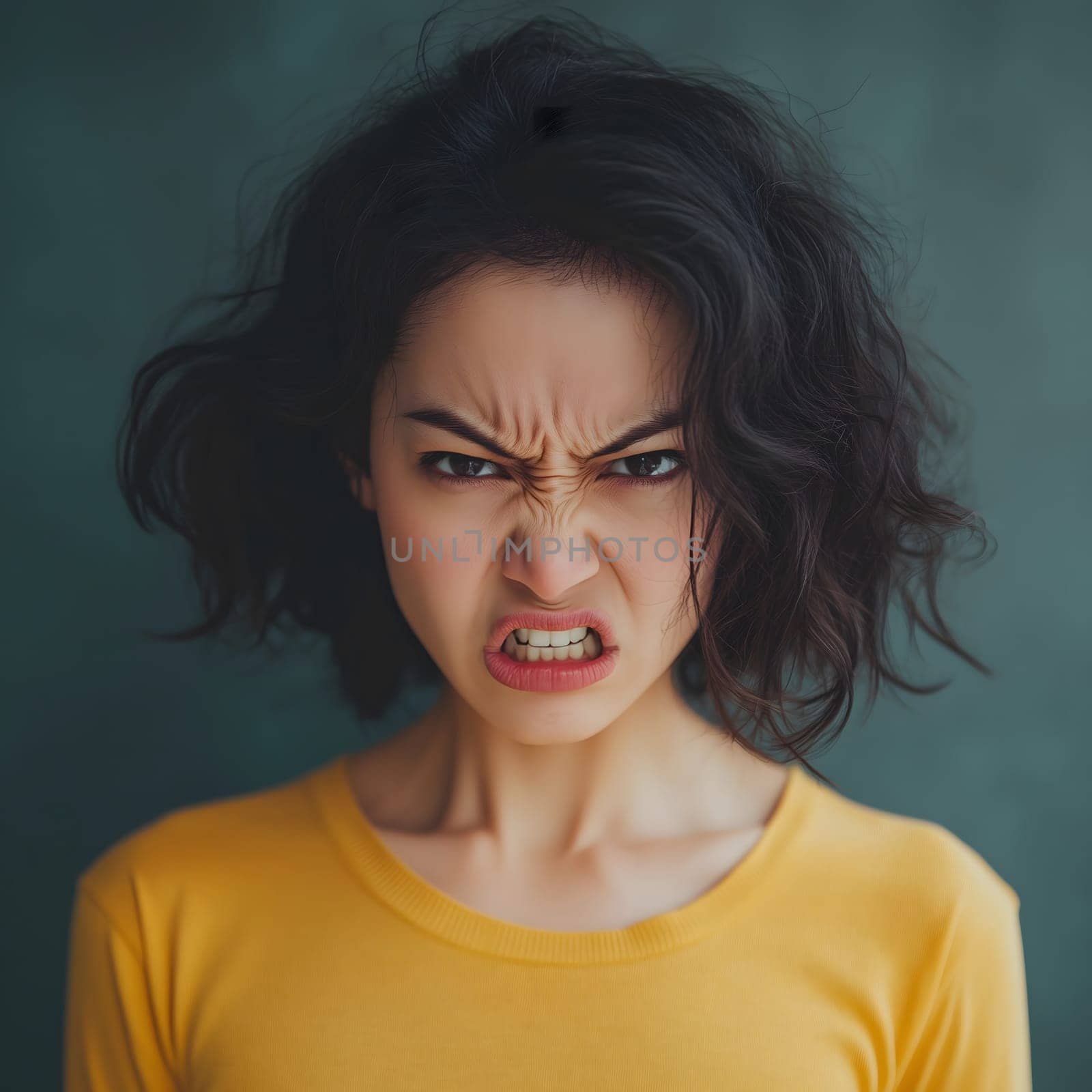 Angry Serious Asian Woman Emotional Lady Portrait