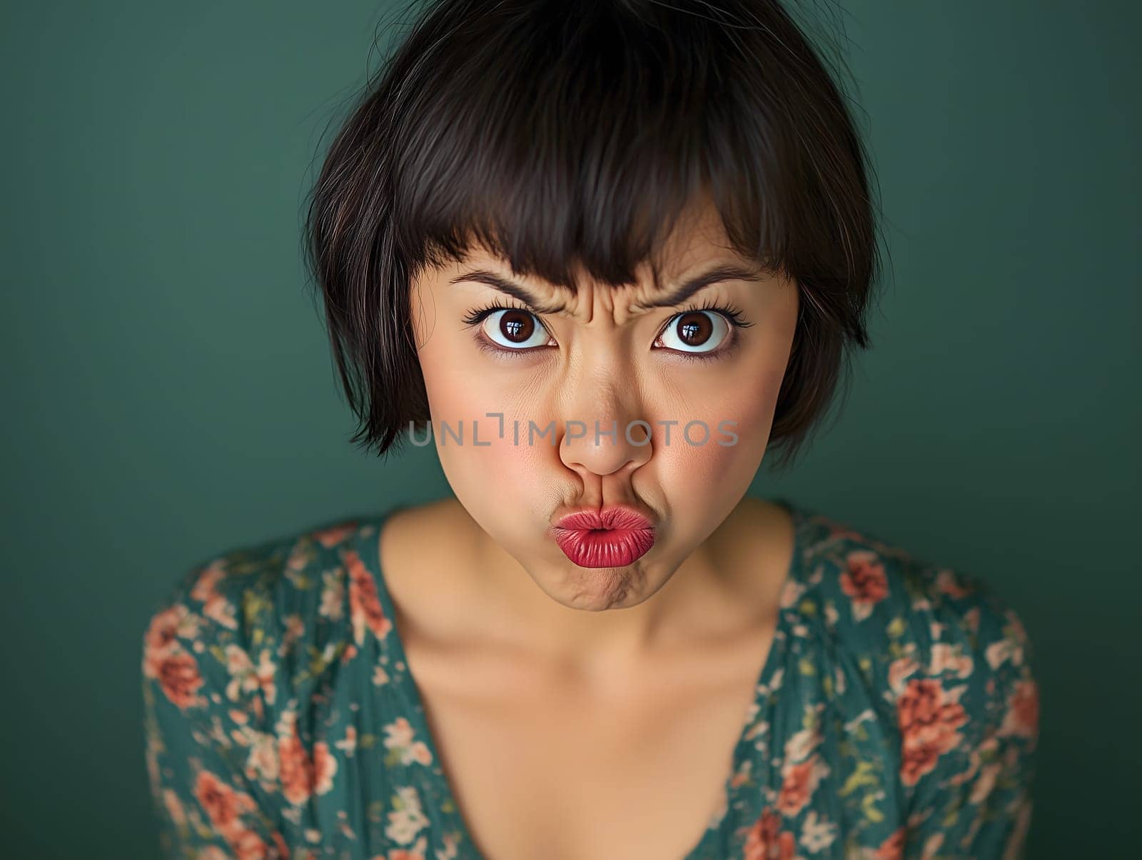 Angry Serious Asian Woman Emotional Lady Portrait
