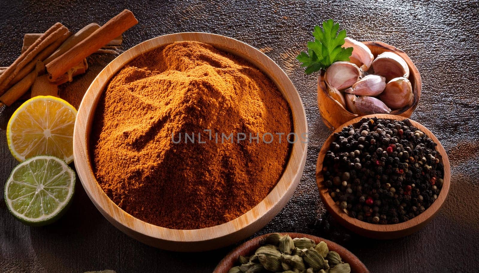 hot spices and grounds, AI generated image