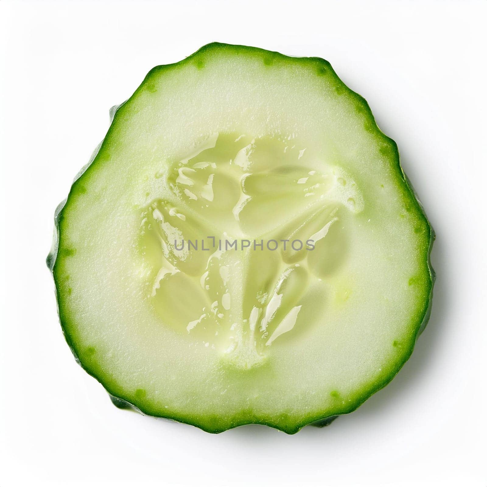 sliced cucumbers vegan food over white, AI generated image