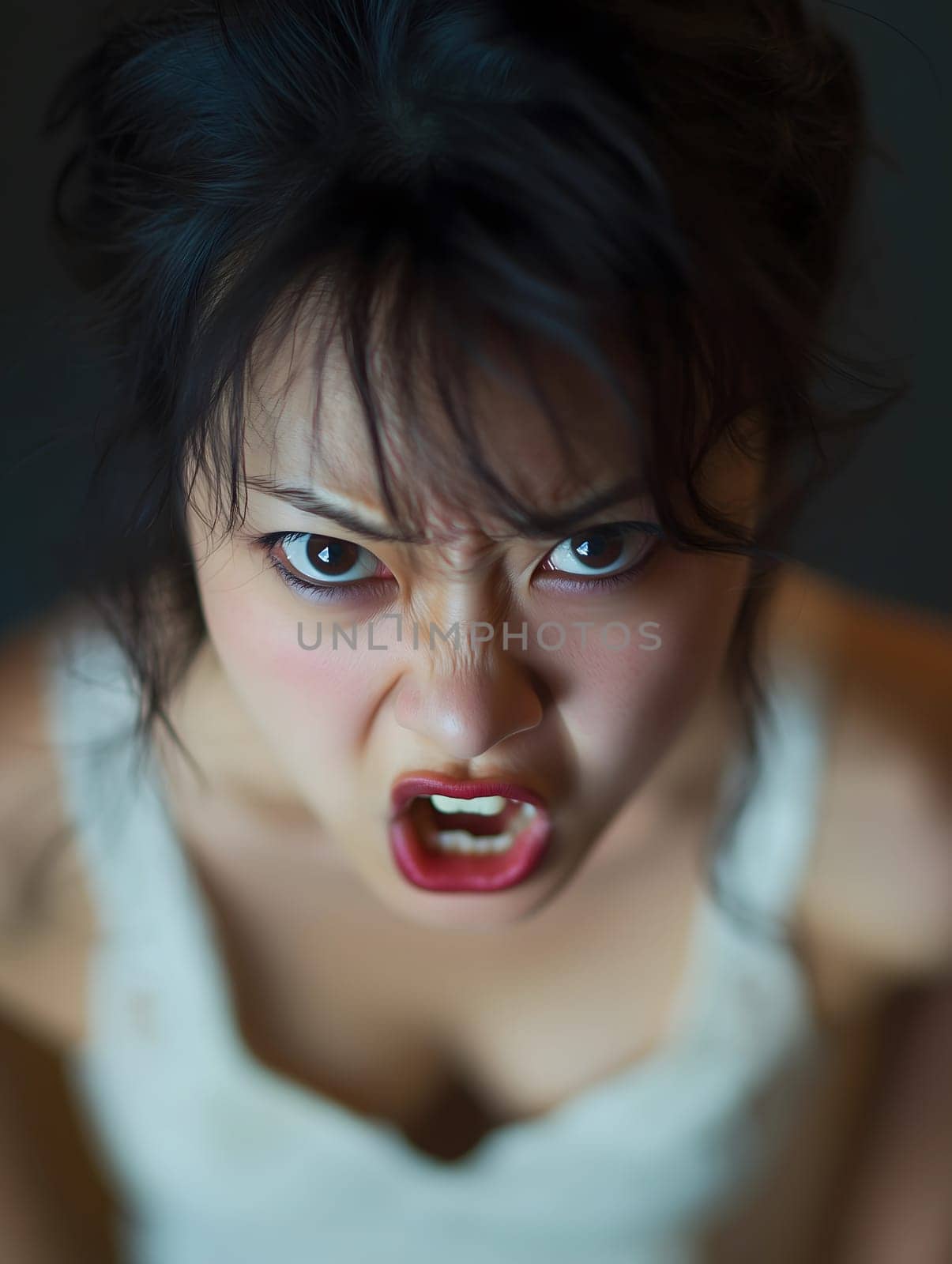 Angry Serious Asian Woman Emotional Lady Portrait
