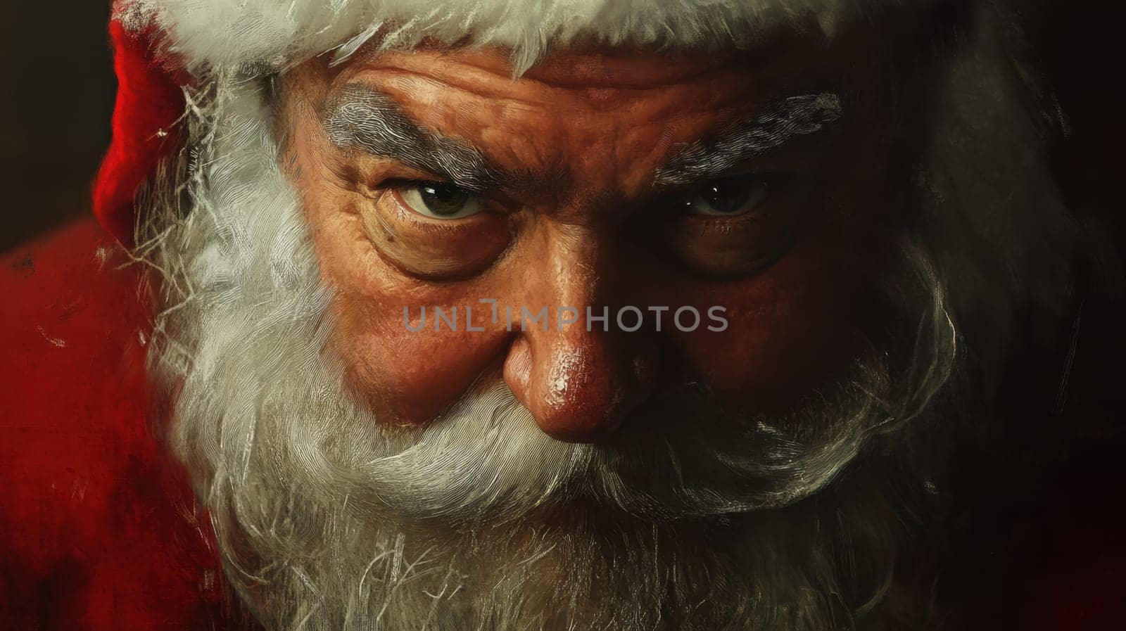 Santa Claus gazes thoughtfully preparing for the upcoming Christmas festivities with a focus on spreading joy and cheer.