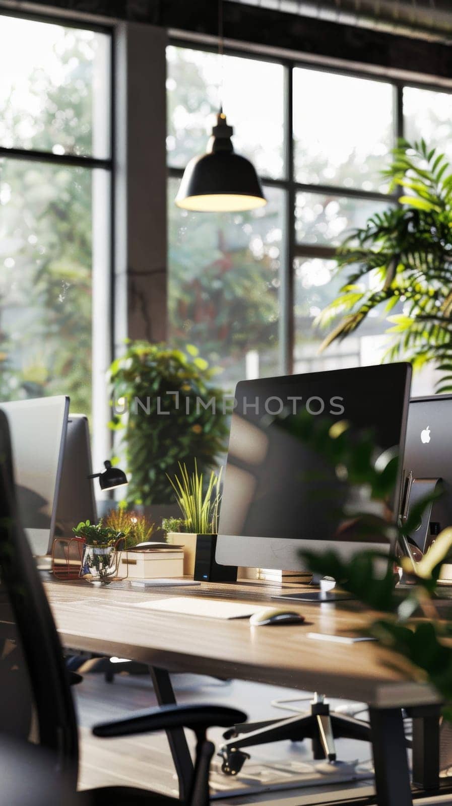Business environment featuring a large area for copy.