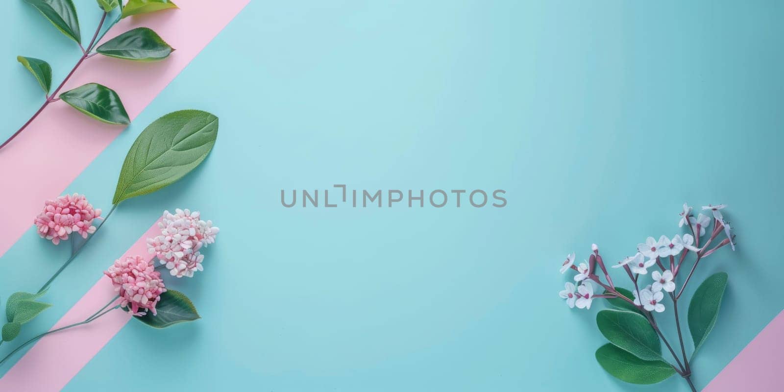 Clean and modern flat lay composition with empty space for text.