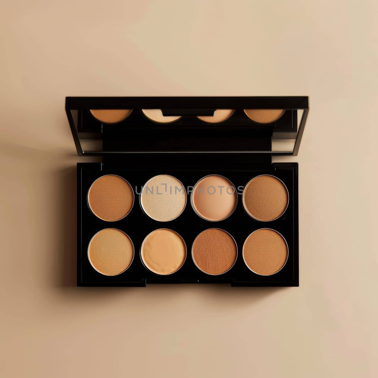 Concealer palette for covering blemishes and dark circles.