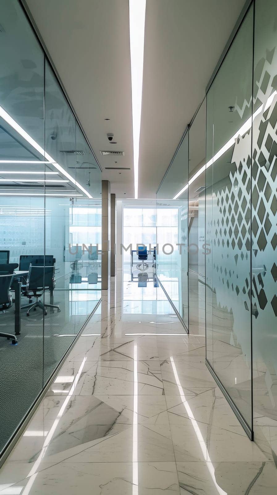 Corporate environment with a geometric layout pattern.