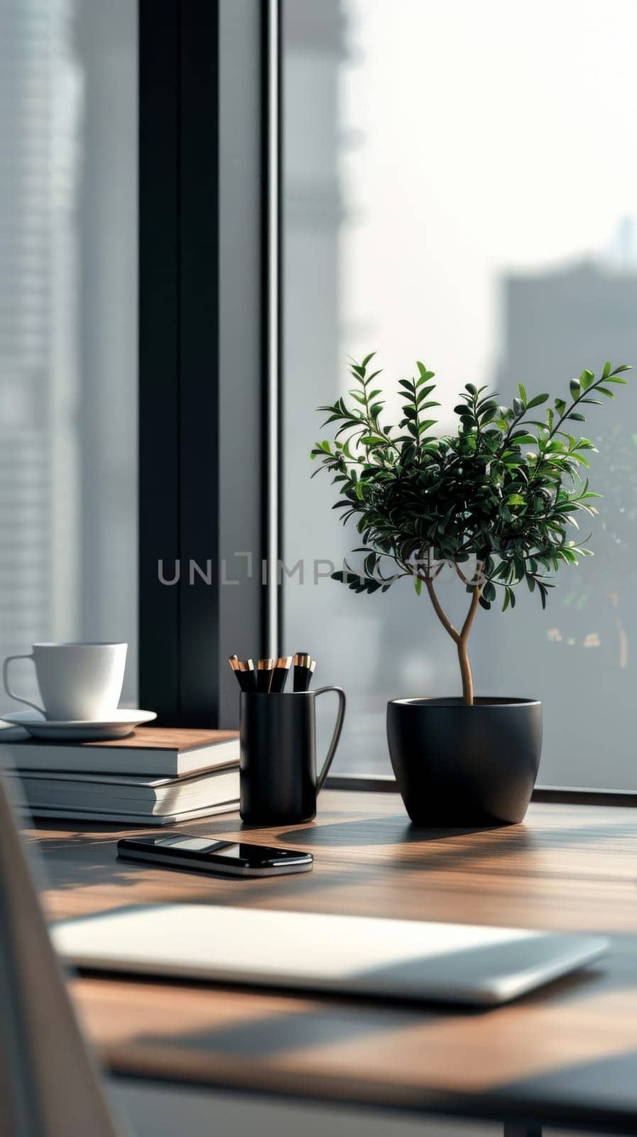 Professional business environment with sleek office items.