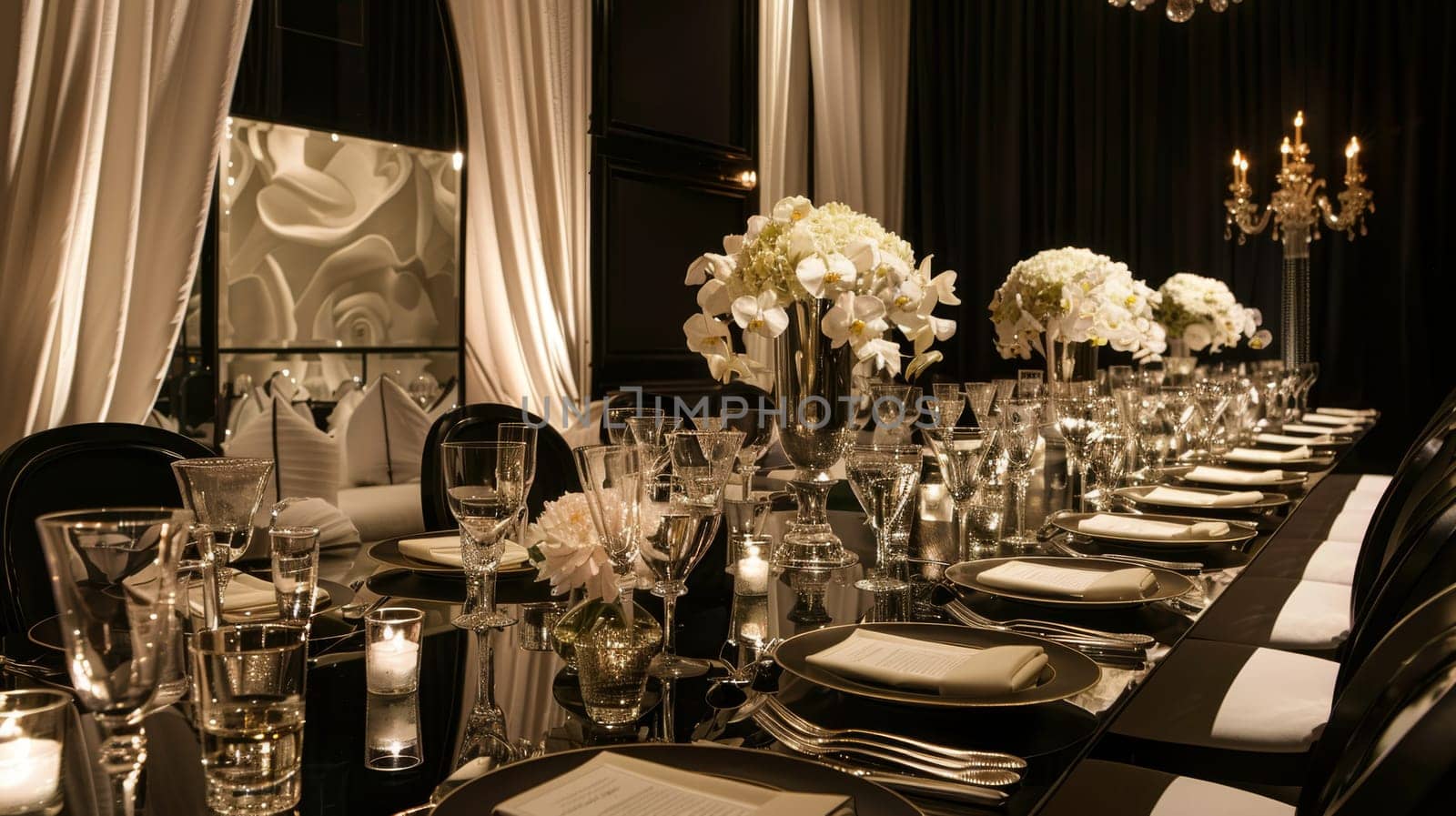 Simple and sleek party design for a sophisticated gathering