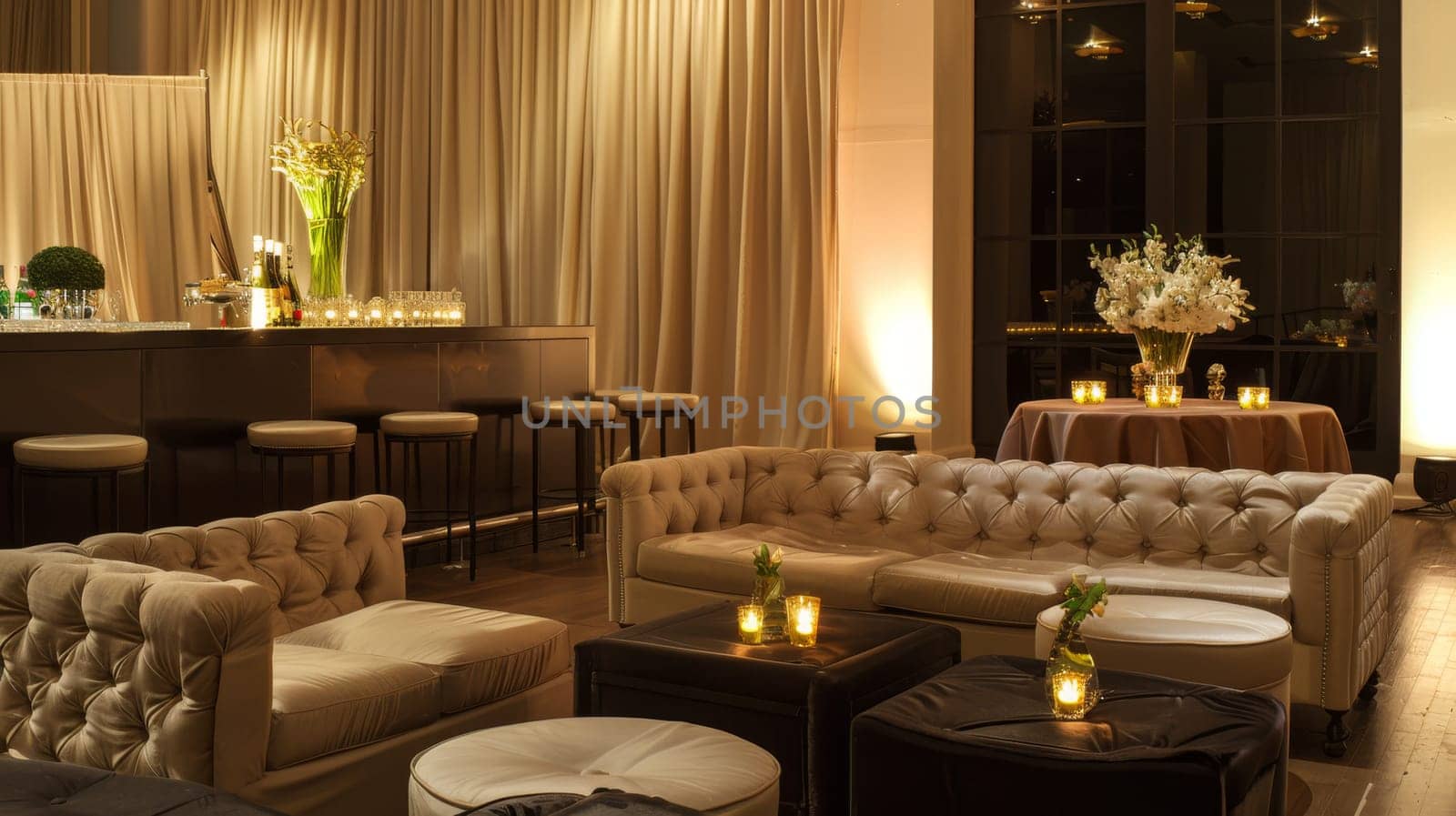 Simple and sophisticated party decor creates a welcoming atmosphere