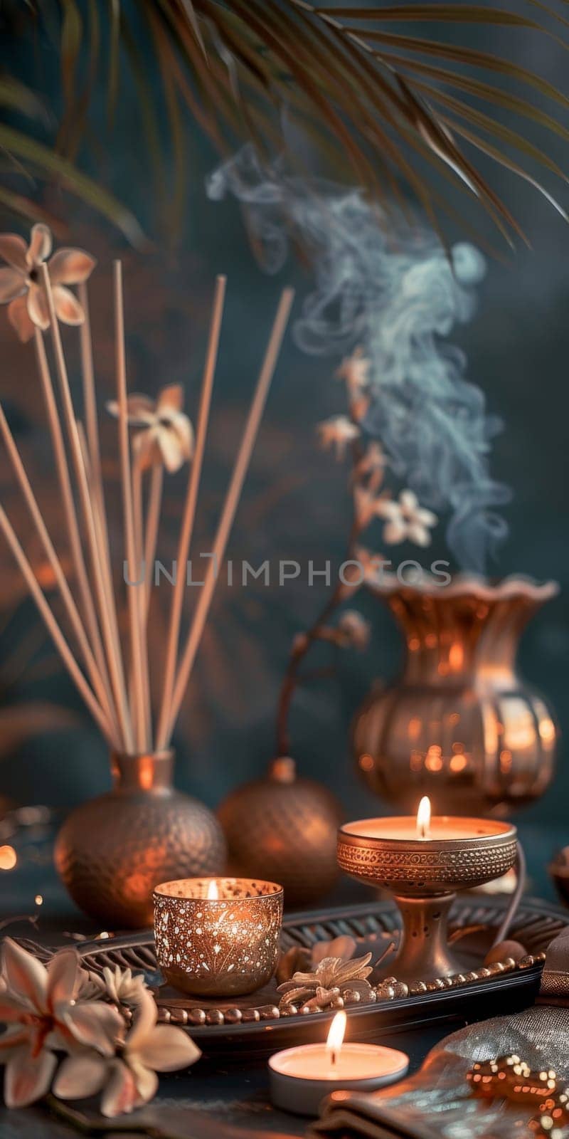 Stylish mockup setup adorned with intricate decoration for a refined look.