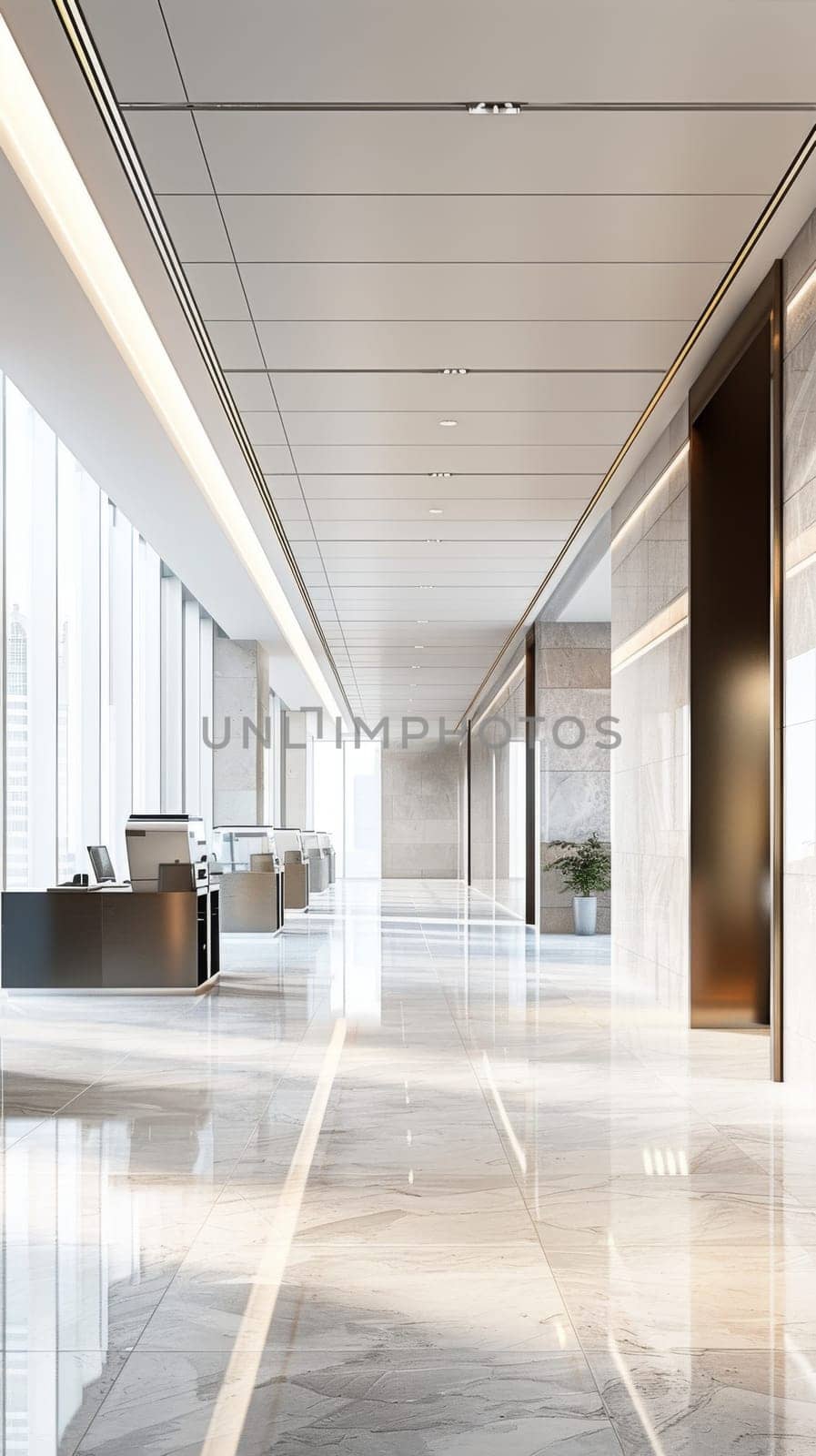 Business scene with clean and spacious copy areas.