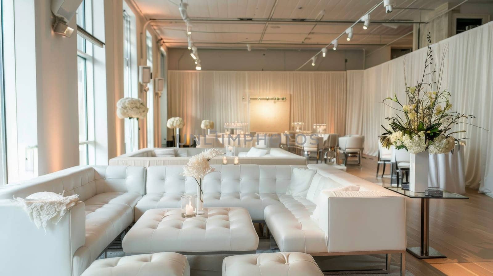 Clean and contemporary party setting with minimalist touches