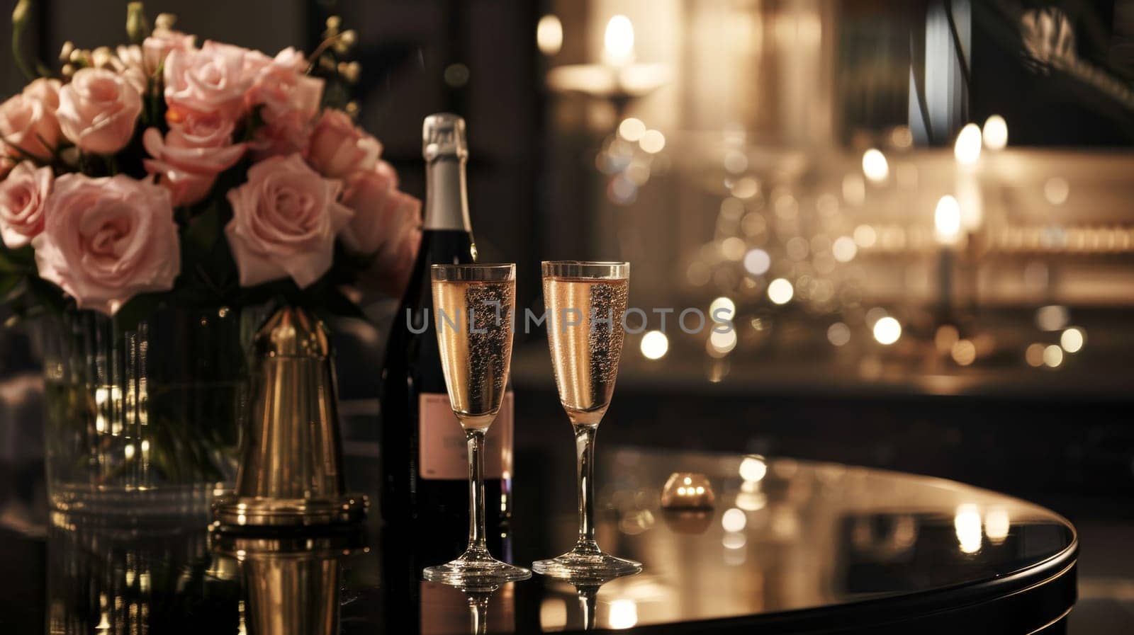 Chic party advertisement with sophisticated graphics and elegant layout