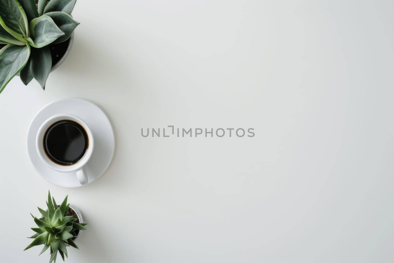 Clean and modern flat lay composition with empty space for text.