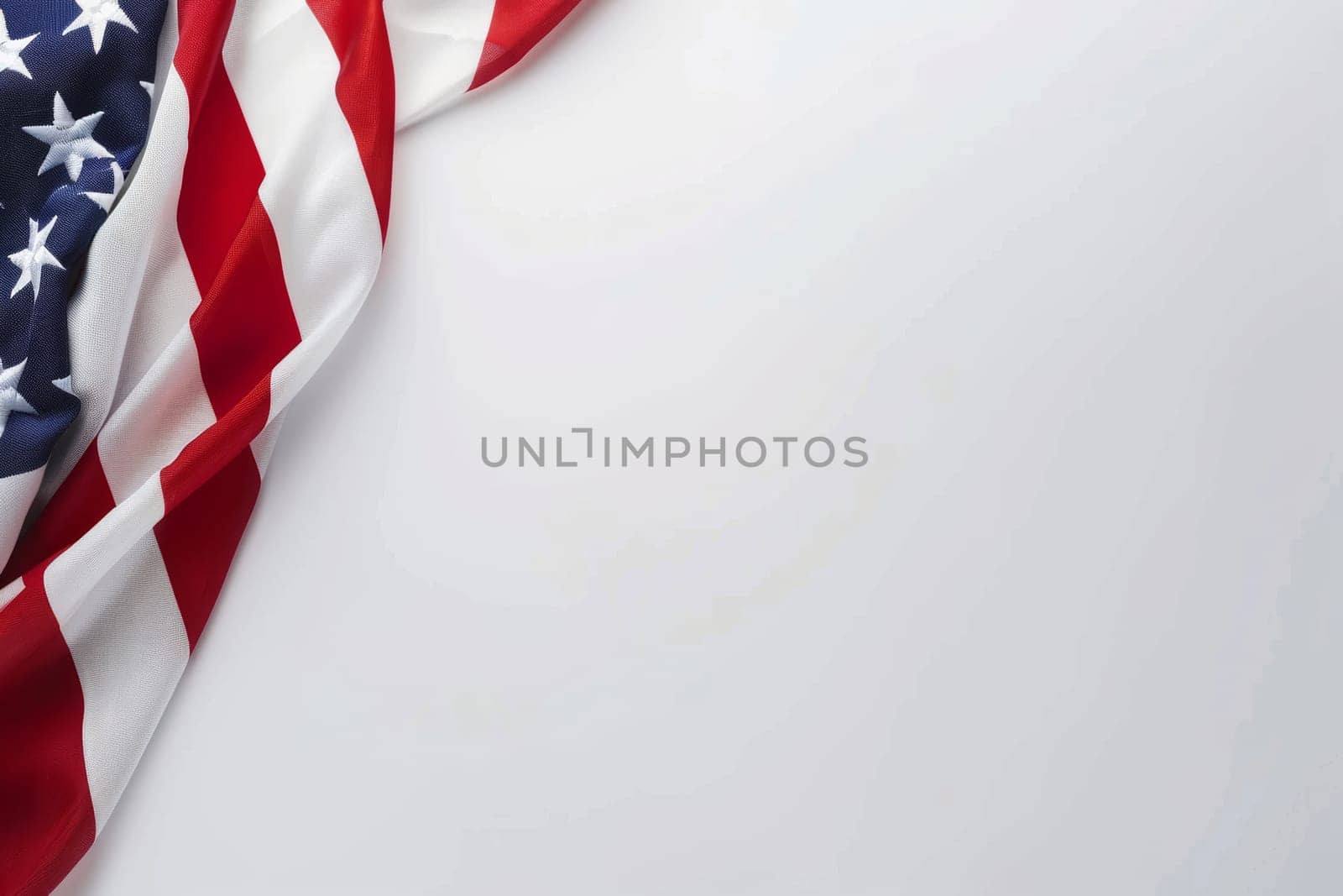 Clean white backdrop with subtle patriotic details for Patriot Day and ample copy space.
