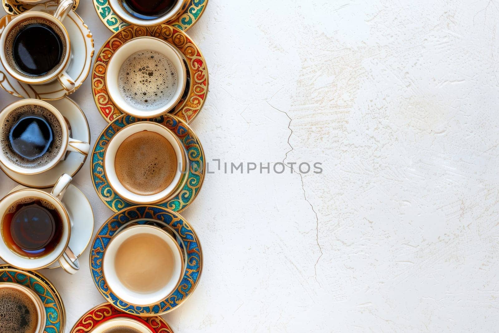 Copy space background featuring traditional Arabic coffee cups with space for your event details.